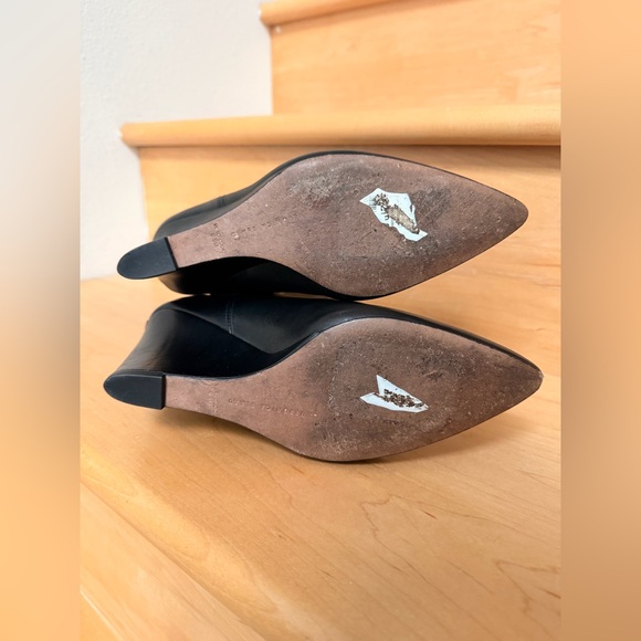 VERONICA BEARD Iluska Black Leather Wedge Chelsea Ankle Boots Size 6.5 - Picture 7 of 13